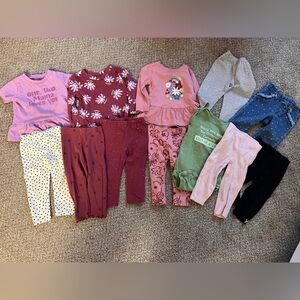 Large Bundle lot of 3 girls matching outfits+ more okie dokie 12 months